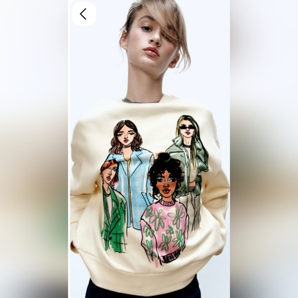 Zara- Women's Graphic Sweatshirt - Picture 2 of 2